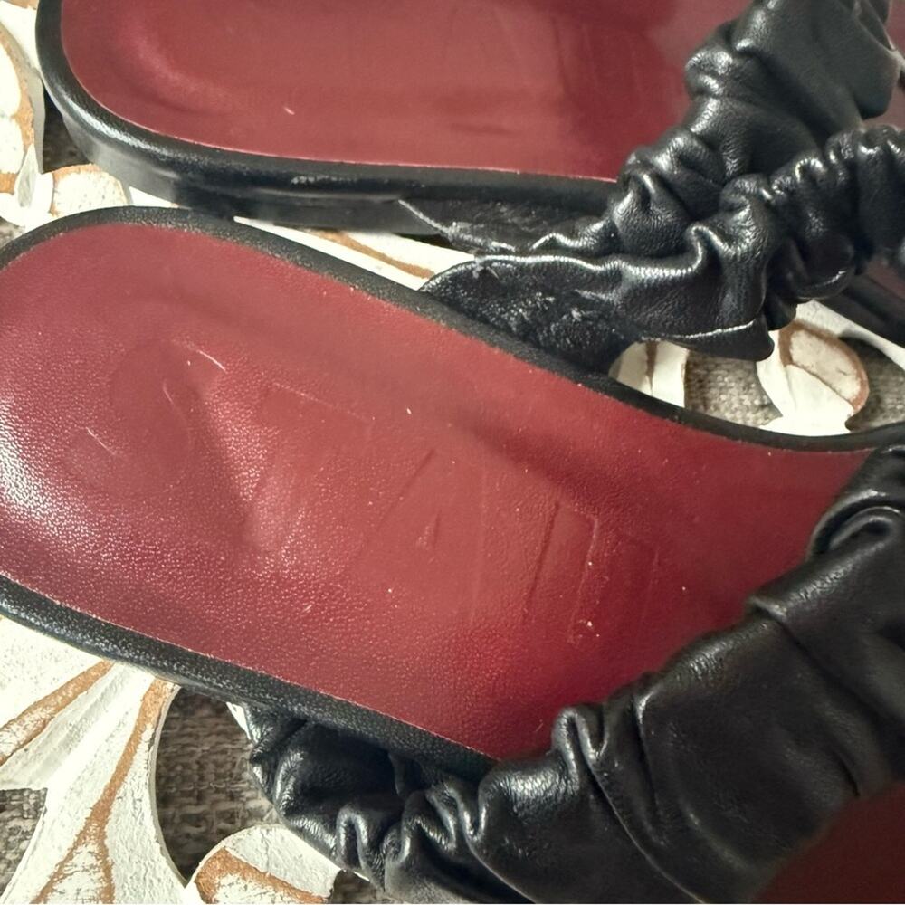 Staud Black Leather Square Toe Sandals Shoes Women's 38 7.5 - Picture 4 of 8
